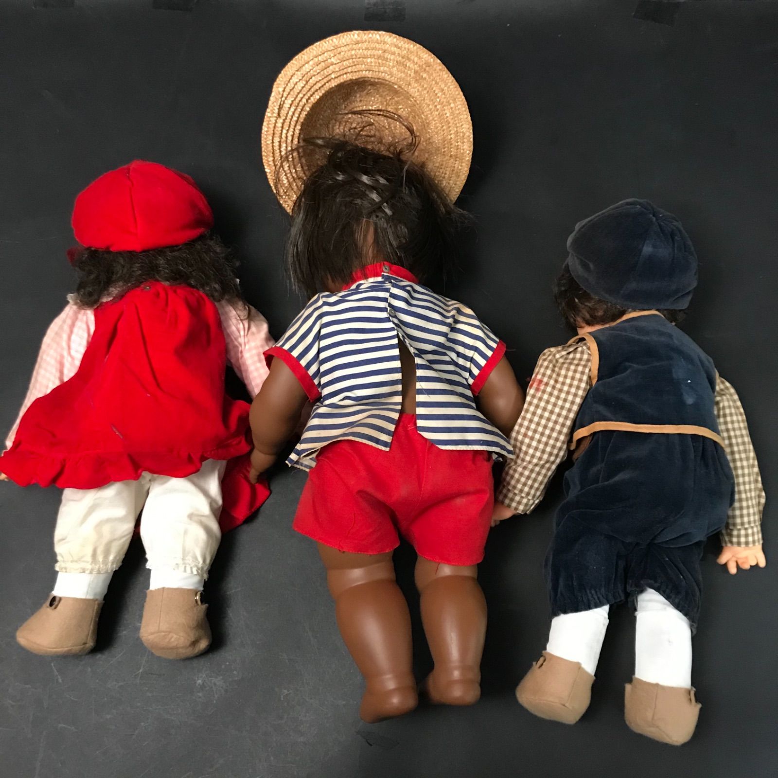 FG1208-1-3 昭和レトロ ドール 人形 3体 セット 置物 - メルカリ