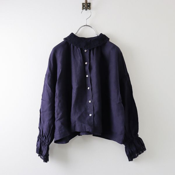 2023SS nest Robe ネストローブ リネン×レース ショートブラウス F  