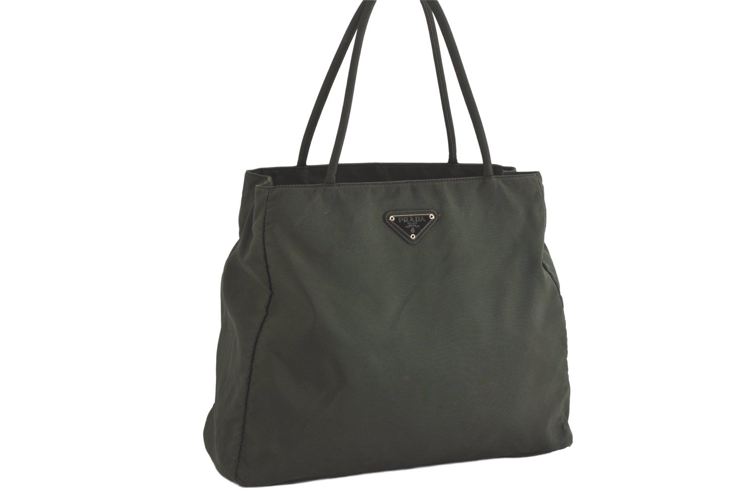 PRADA グリーン プラハンドルナイロン バッグ PRADA プラダ トートバッグ ハンドバッグ ナイロン カーキ