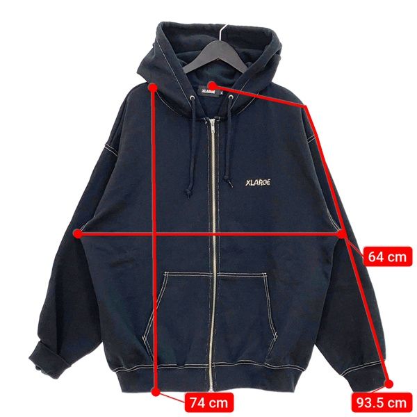 XLARGE RHINESTONE OG ZIP HOODED SWEATSHIRT ラインストーン ジップ