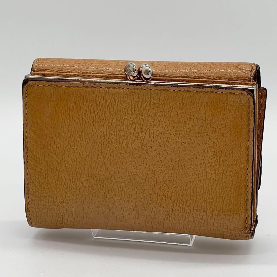 Vivienne Westwood キャメル　三つ折り財布　がま口財布 良品】ヴィヴィアン 三つ折 がま口財布 エグゼクティブ オーブ
