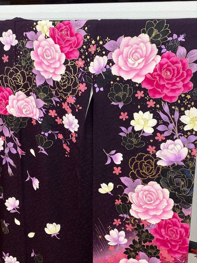 【全国配送無料】 振袖 豪華 銀通し 刺繍 金彩 身丈175cm 撥水加工済 トールサイズ