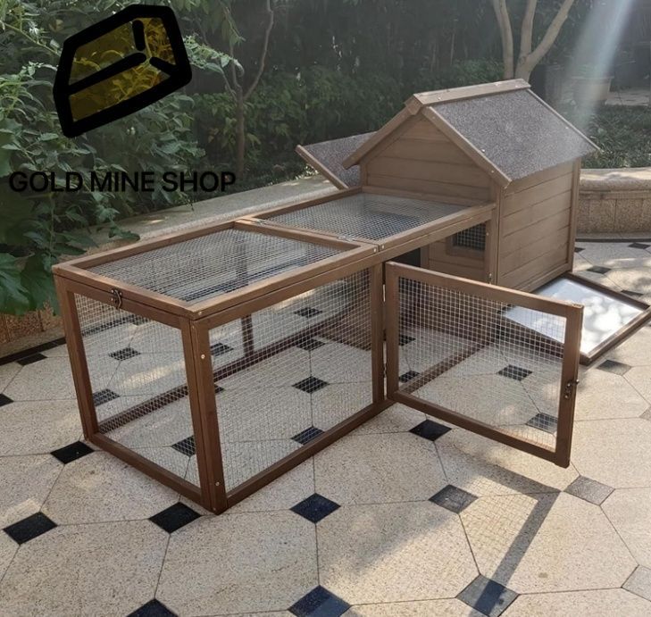 鶏小屋 屋外 大型 木製 亜鉛メッキ鋼製 鶏舎 鶏ペン 屋根付き 高耐久 庭用 農場用 耐候性 防雨 防風性 家禽ケージ ウサギハッチ 七面鳥 アヒル ガチョウ 飼育ケージ 組み立て簡単 炭化色 180cm×90cm×70cm
