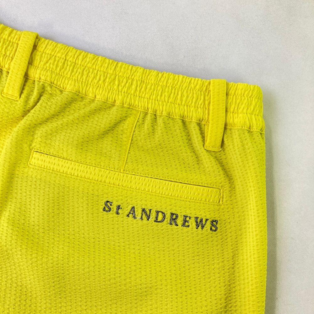 サイズ：LL ST ANDREWS セントアンドリュース 2023年モデル サッカー ハーフパンツ  イエロー系 [240101484231] ゴルフウェア メンズ ストスト サイズ：LL ST ANDREWS セントアンドリュース 2023年モデル