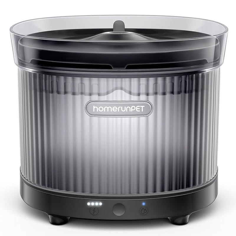 Homerunpet 完全コードレスペット用自動給水器 充電式 一ヶ月充電不要 ワイヤレスポンプ 大容量2L LEDライト 3つの給水モード 組み立て簡単 お手入れ簡単 フィルター付き 犬 猫 水飲み器 お留守番対応 省エネルギー