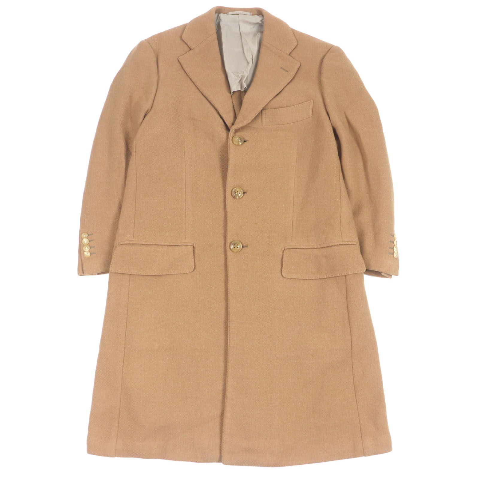 ドンドン見直し □Sartoria Ring サルトリア リング カシミヤ100％ ロングコート チェスターコート キャメル 48 メンズ