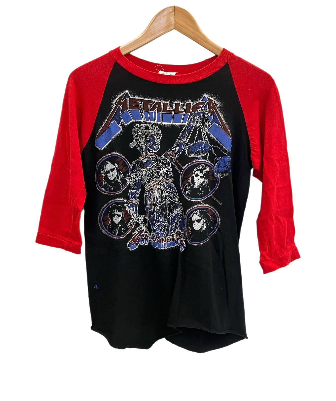 バンド band 80 s~90 s 80~90年代 METALLICA IN CONCERT PUSHEAD インコンサート パスヘッドプリント ラグランスリーブ VINTAGE ヴィンテージ ロンT マルチ Mサイズ 101MT-4456