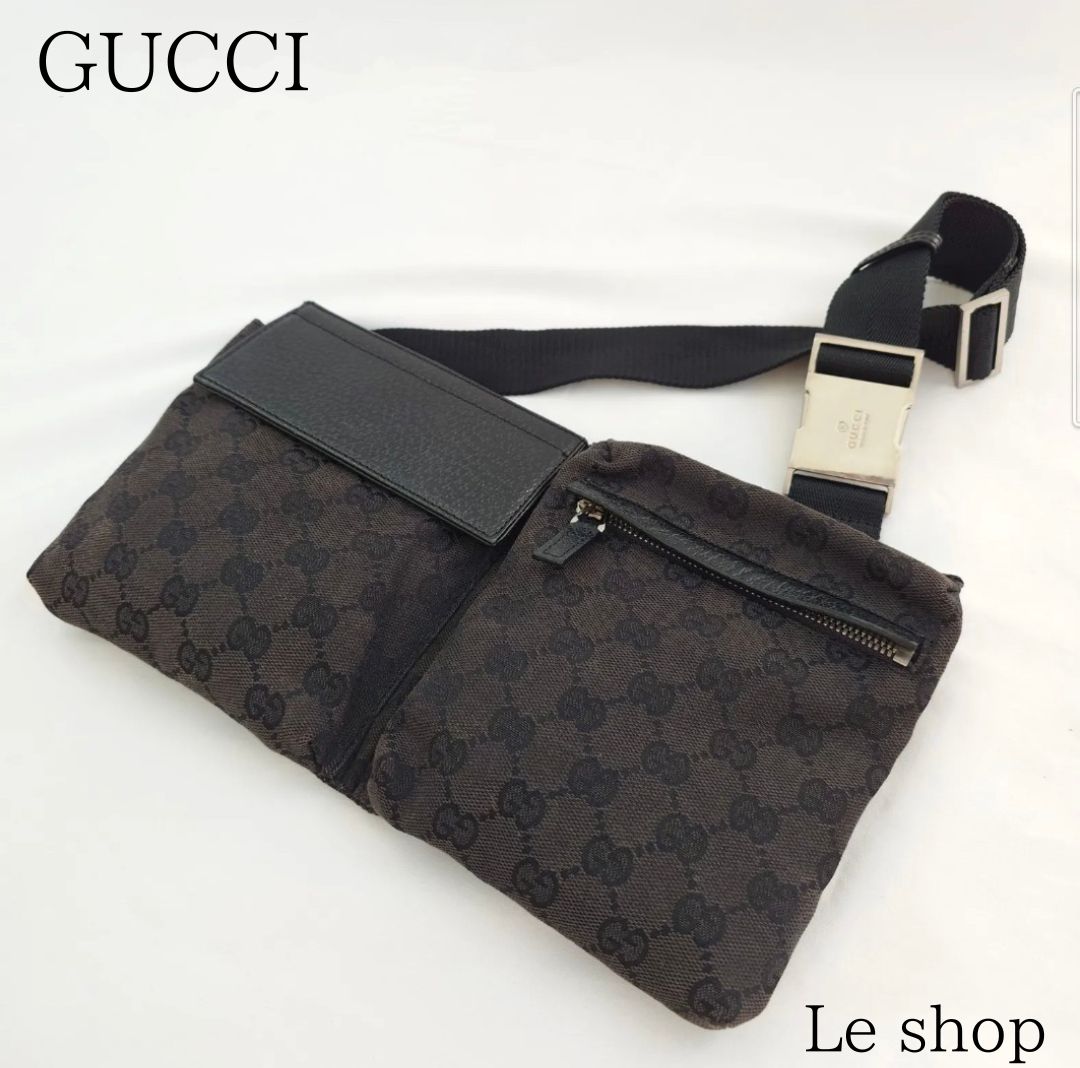 GUCCI グッチ ウエストバッグ GG キャンバス 黒 ブラック 28566 楽天市場】GUCCI グッチ 28566 ボディバッグ ショルダーバッグ