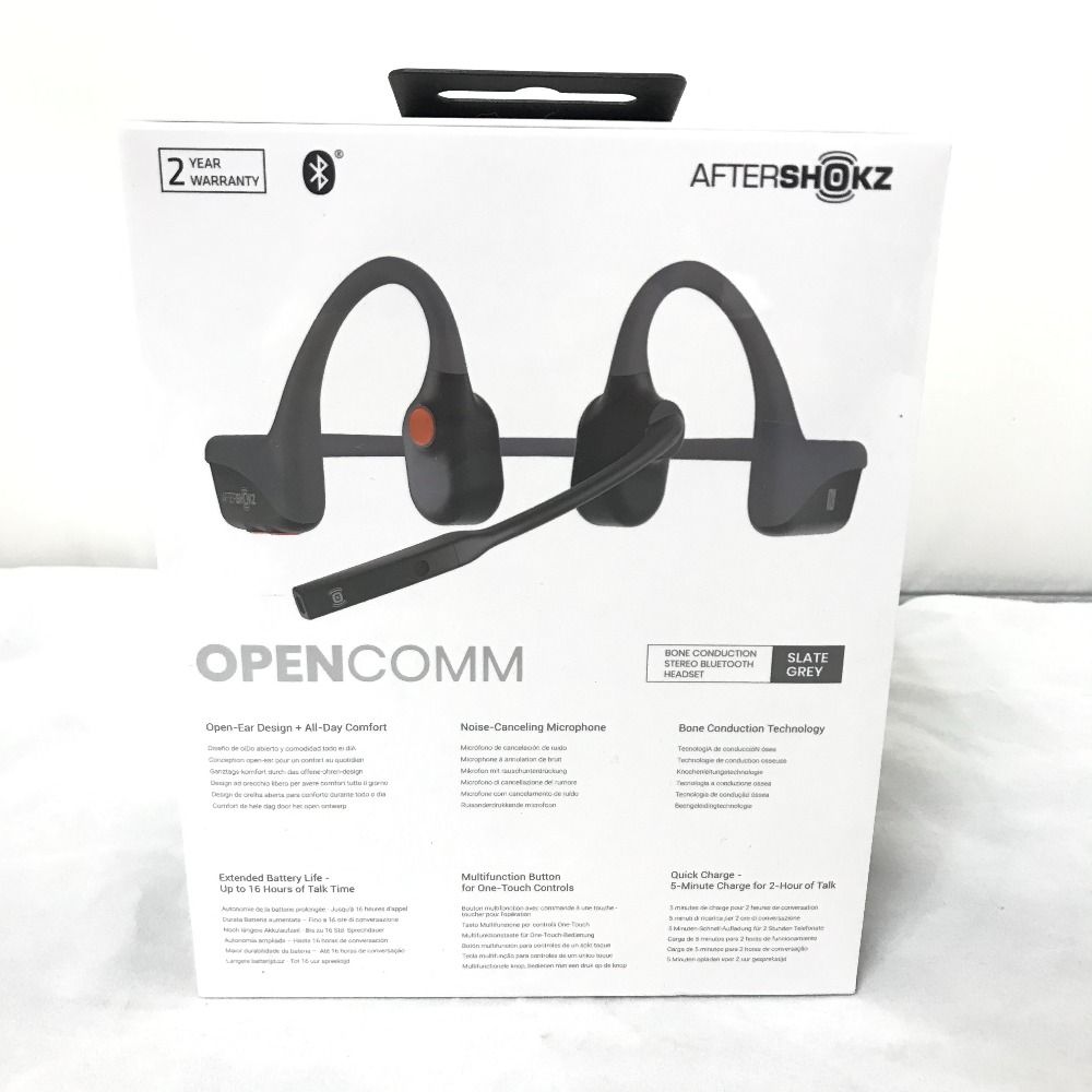 SHOKZ 骨伝導イヤホン OpenComm-Slate Grey AFT-EP-000026 未