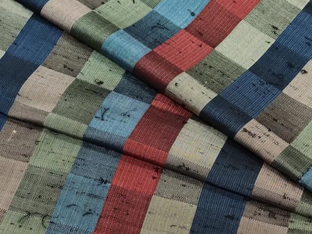 平和屋着物●上質な紬　市松文　正絹　逸品　CAAY2825vf 平和屋着物○上質な紬 市松文 正絹 逸品 CAAY2825vf