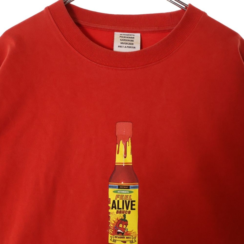 VETEMENTS (ヴェトモン) 19AW Red Hot Sauce Long Sleeve Tee レッド 
