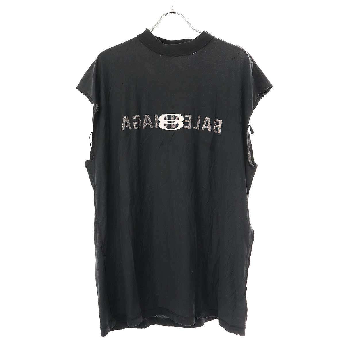 ひ*の様 Balenciaga CREW Tシャツ ブラック XS バレンシアガ バレンシアガ コットン Tシャツ XS メンズ ブラック 620941 CREW