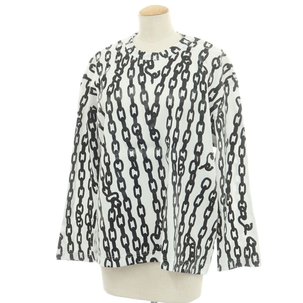 コムデギャルソン COMME des GARCONS 2025年秋冬 ポリエステル クルーネック 長袖Ｔシャツ ホワイトxブラック サイズXS レディース