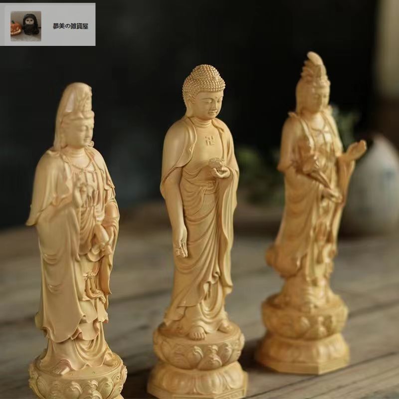 新品・未使用】仏教美術 阿弥陀如来 観音菩薩 大勢至菩薩像 三尊