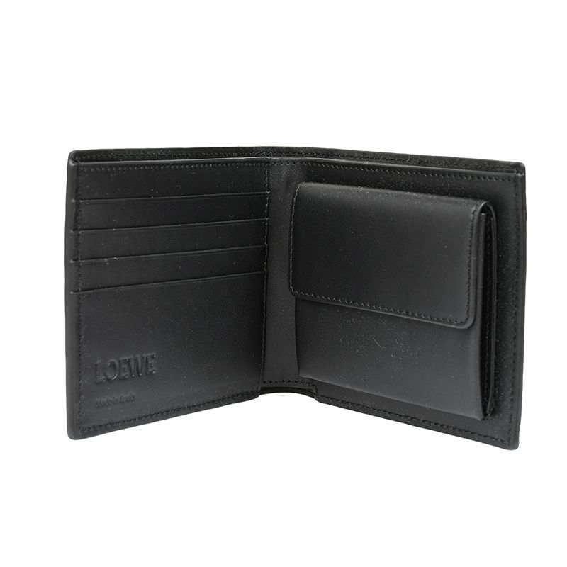 LOEWE ロエベ　折り財布　バイフォールドコインウォレット　ブラック　パズル ロエベ パズル バイフォールド ウォレット クラシックカーフ