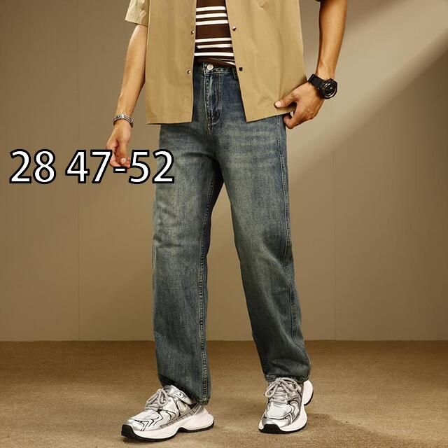 [28 47-52]メンズ ファッション 服 男性用 オシャレ シンプル 大人 かっこいい 大きいサイズ ストリート 紳士服 夏 ワイド レッグ フロア レングス ジーンズ アメリカン レトロ カジュアル ストレート パンツ