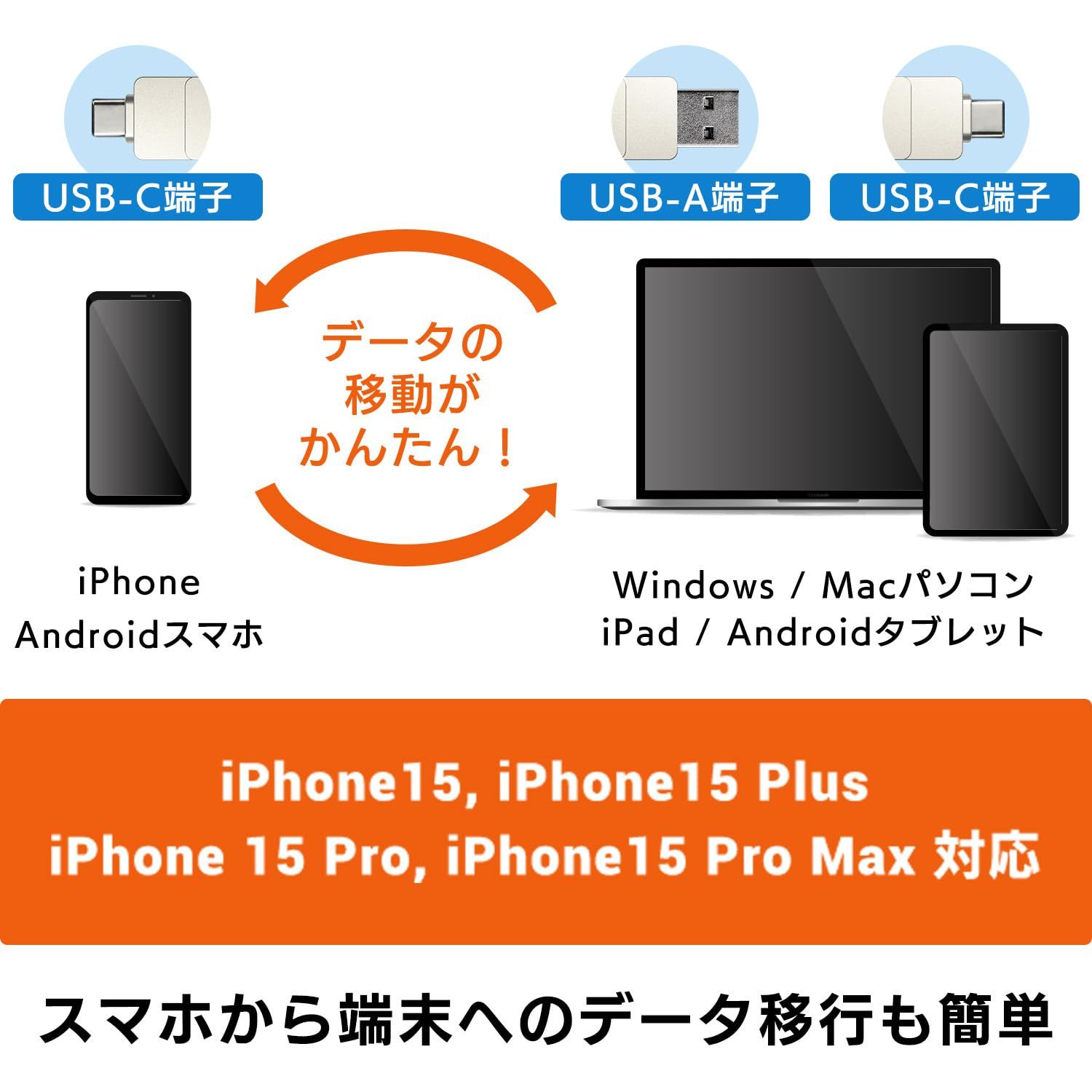 全国送料無料！ 両挿し 純正ケース対応 Type-C スティック型 Type-A|USB USB PS4 対応 PS5 iPhone Pro 1TB 外付け 対応 SSD LMD-SPE100UAC ロジテックダイレクト