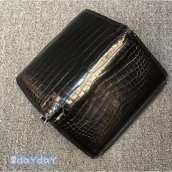 ワニ革 贅沢 長財布 本革 腹革 ラウンドファスナー クロコダイル