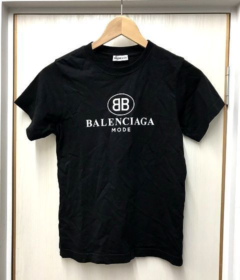 BALENCIAGA グリーンリーフロゴ Tシャツ XS レディース身幅52cm - トップス