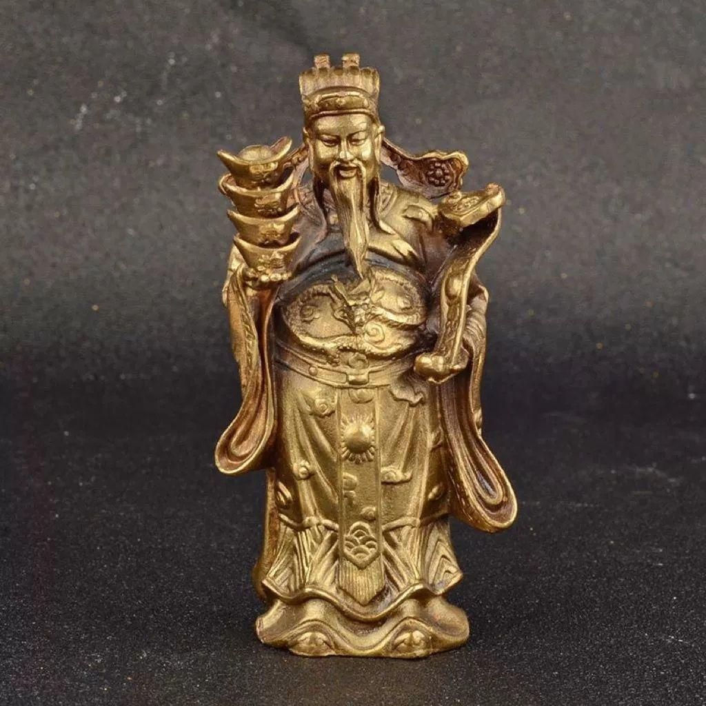 仏教美術 黄財神 仏堂奉納 招財 進宝を 銅製品 工芸品 置物