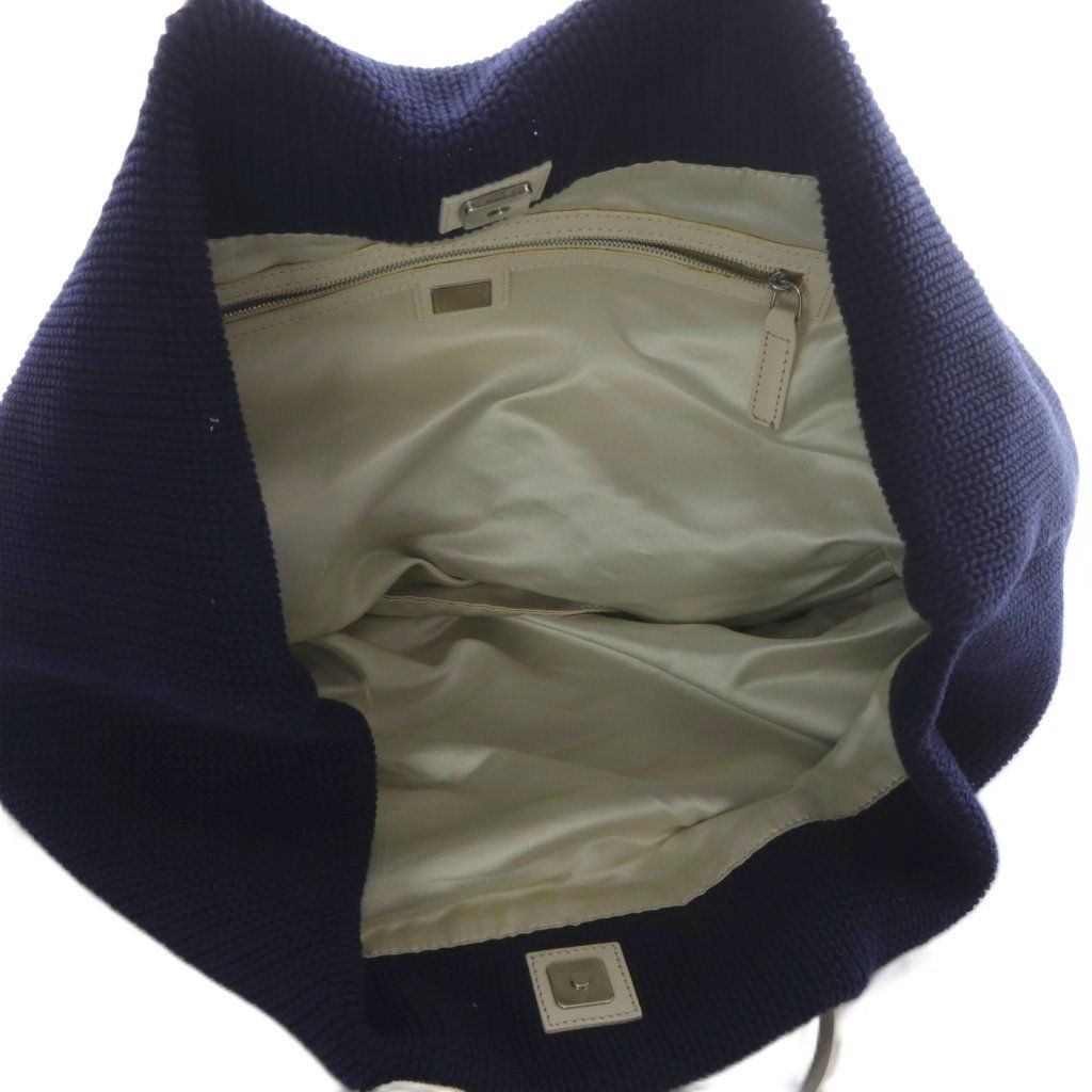  フェンディ FENDI ヴィンテージ ケーブルニット トートバッグ ハンドバッグ 紺 その他 トップス