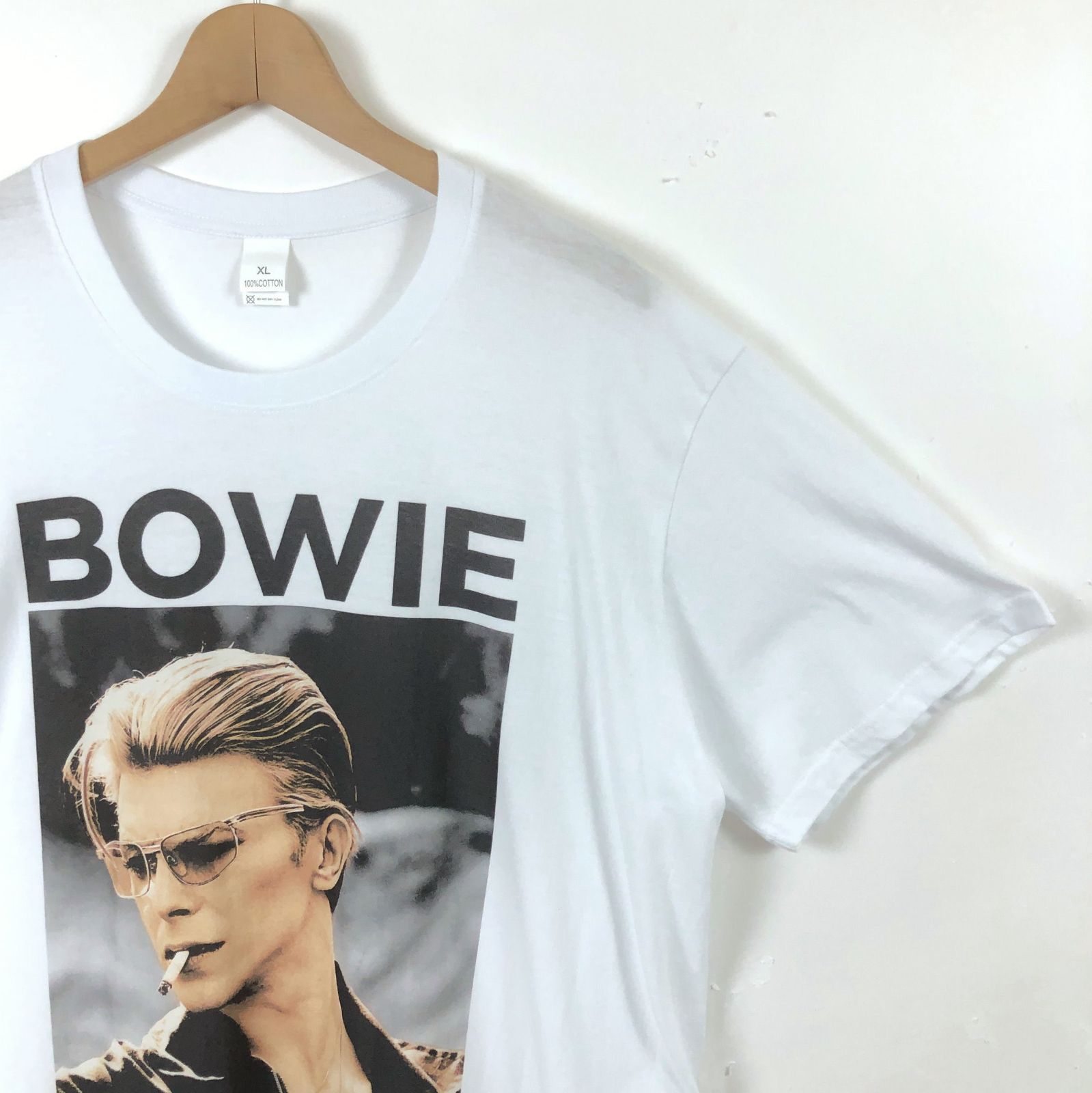 デビッドボウイ DAVID BOWIE Tシャツ フォトプリント 白 XL 古着