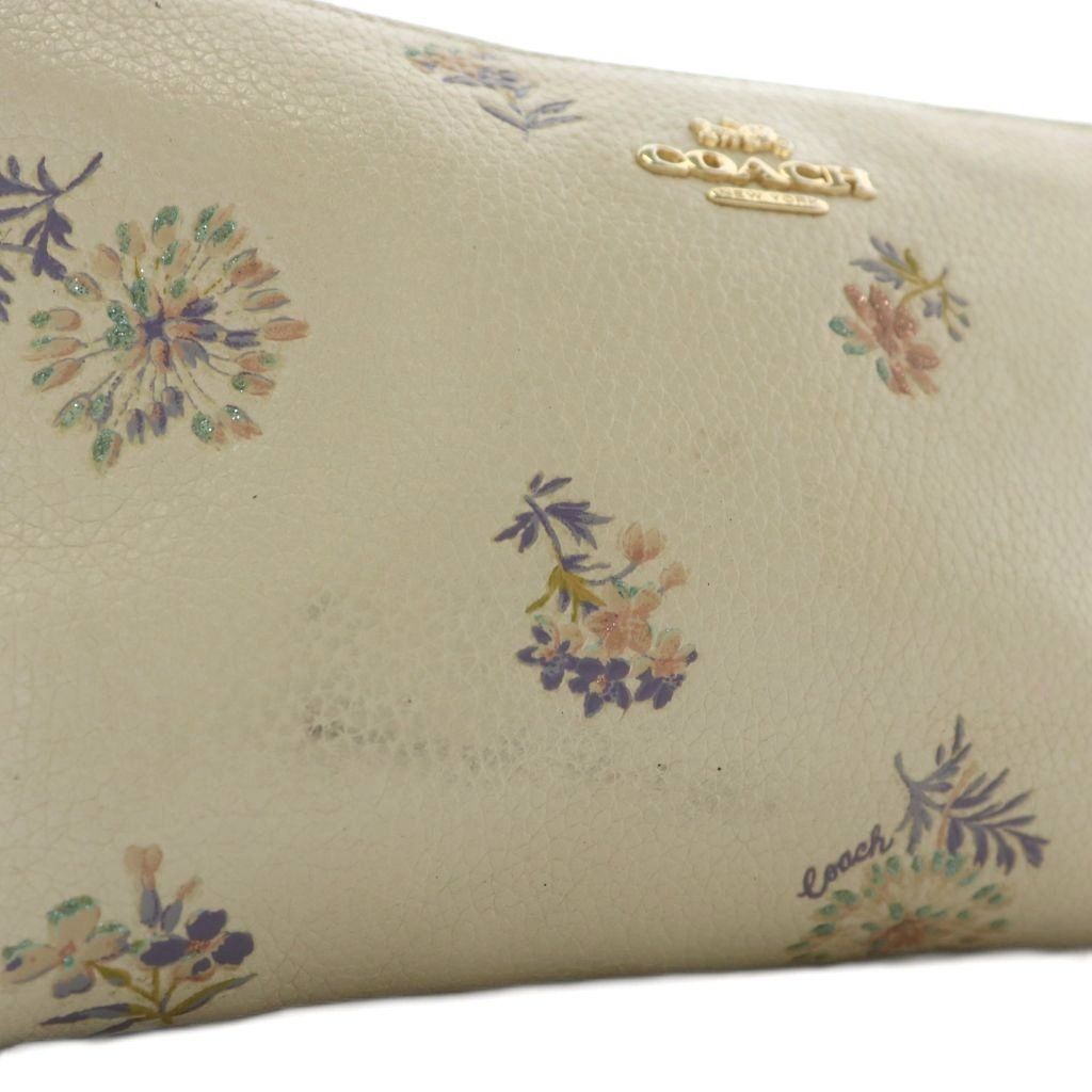 コーチ COACH ポーチ 小物入れ レザー 花柄 総柄 ロゴ ゴールド