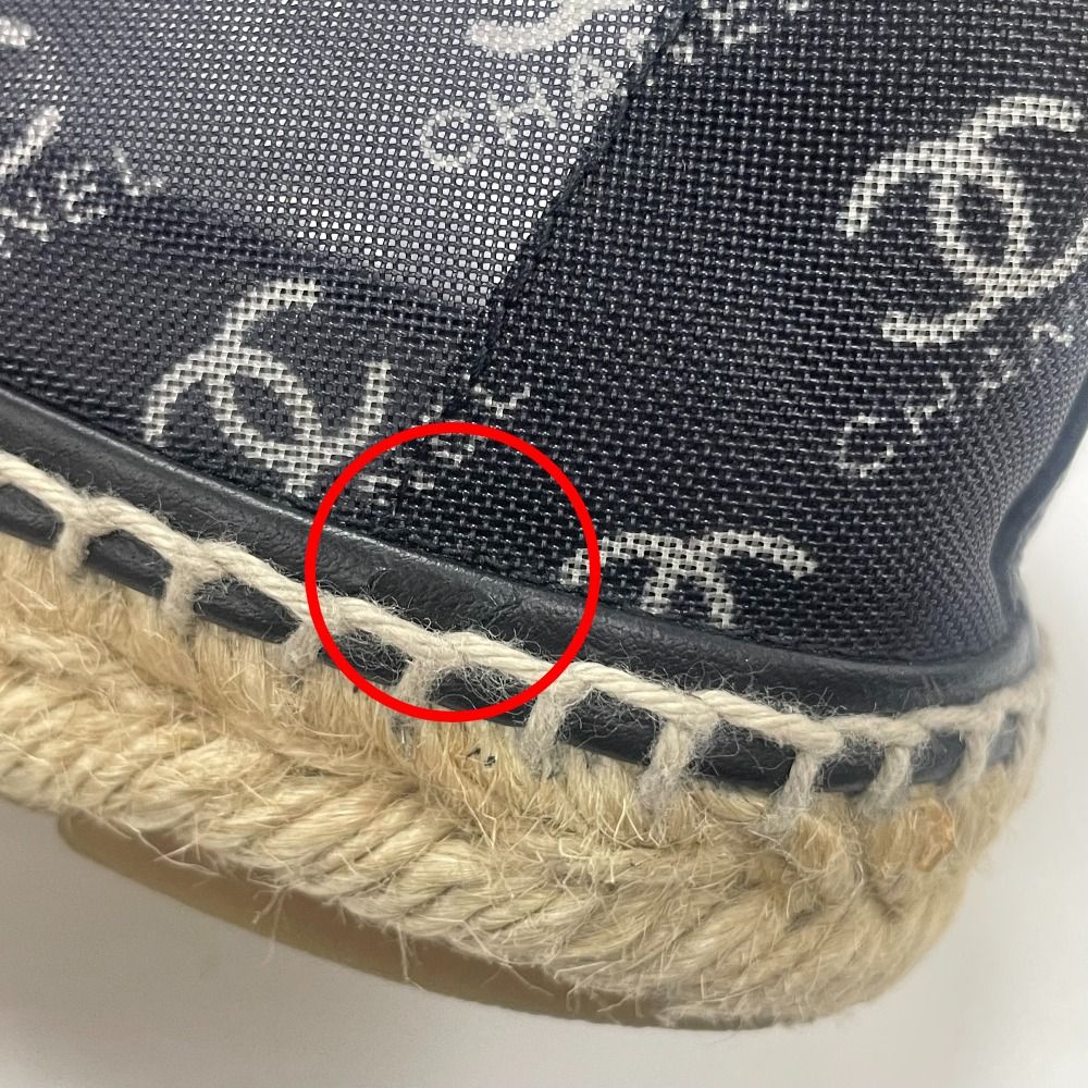 シャネル G34673 CC ココマーク スリッポン エスパドリーユ メッシュ