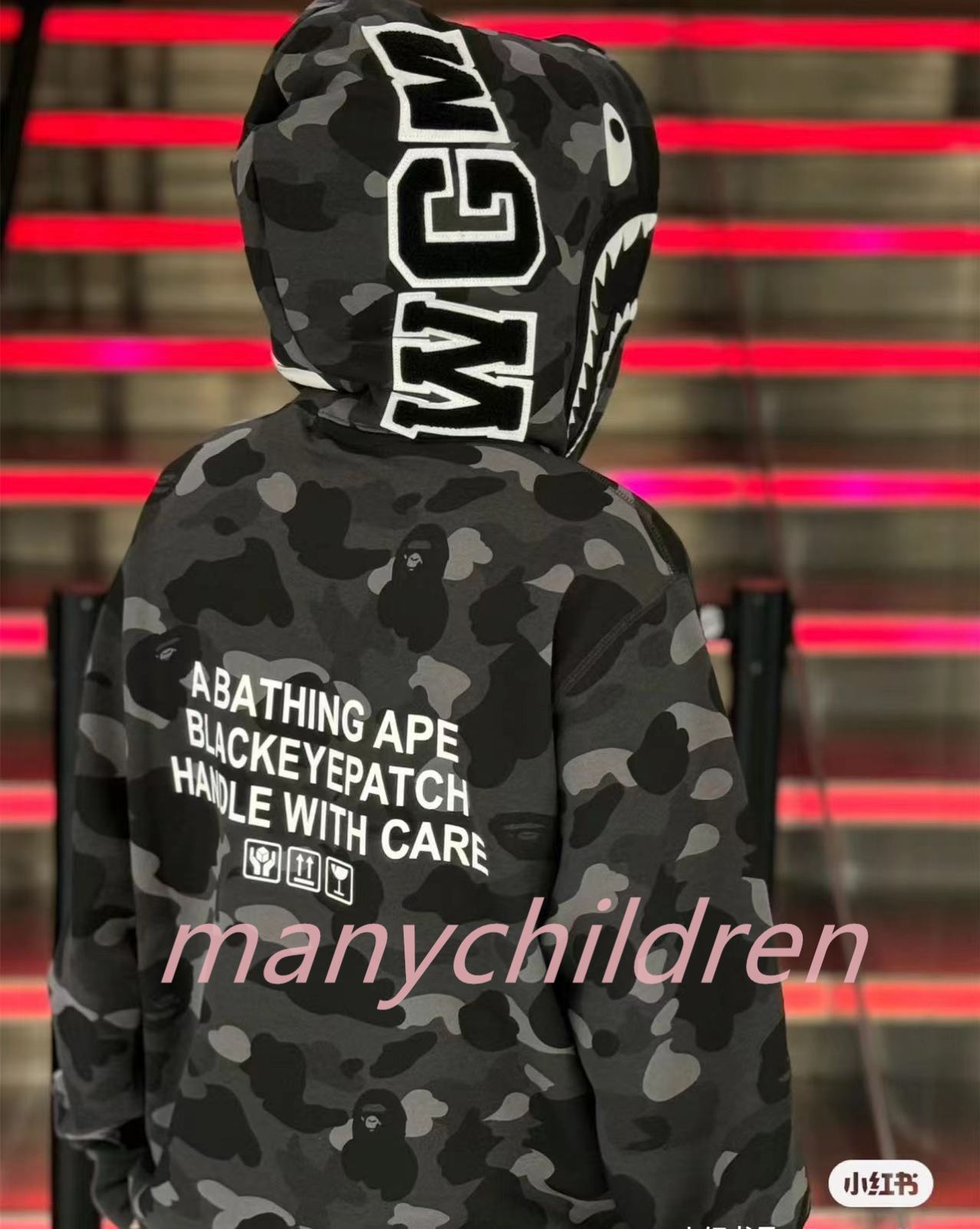 新品 A BATHING APE Black Eye Patch Color Camo Shark Full Zip Hoodie アベイシングエイプ フーディ パーカー 男女兼用