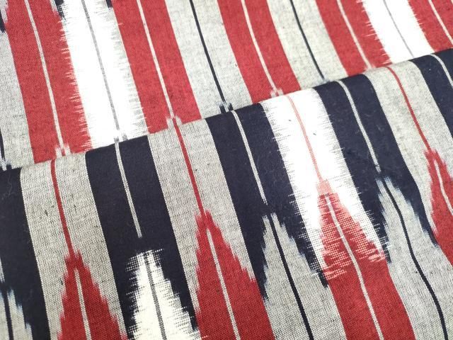平和屋着物○久留米絣 単衣 抽象文様 証紙付き 綿 逸品 DAAU2626ud