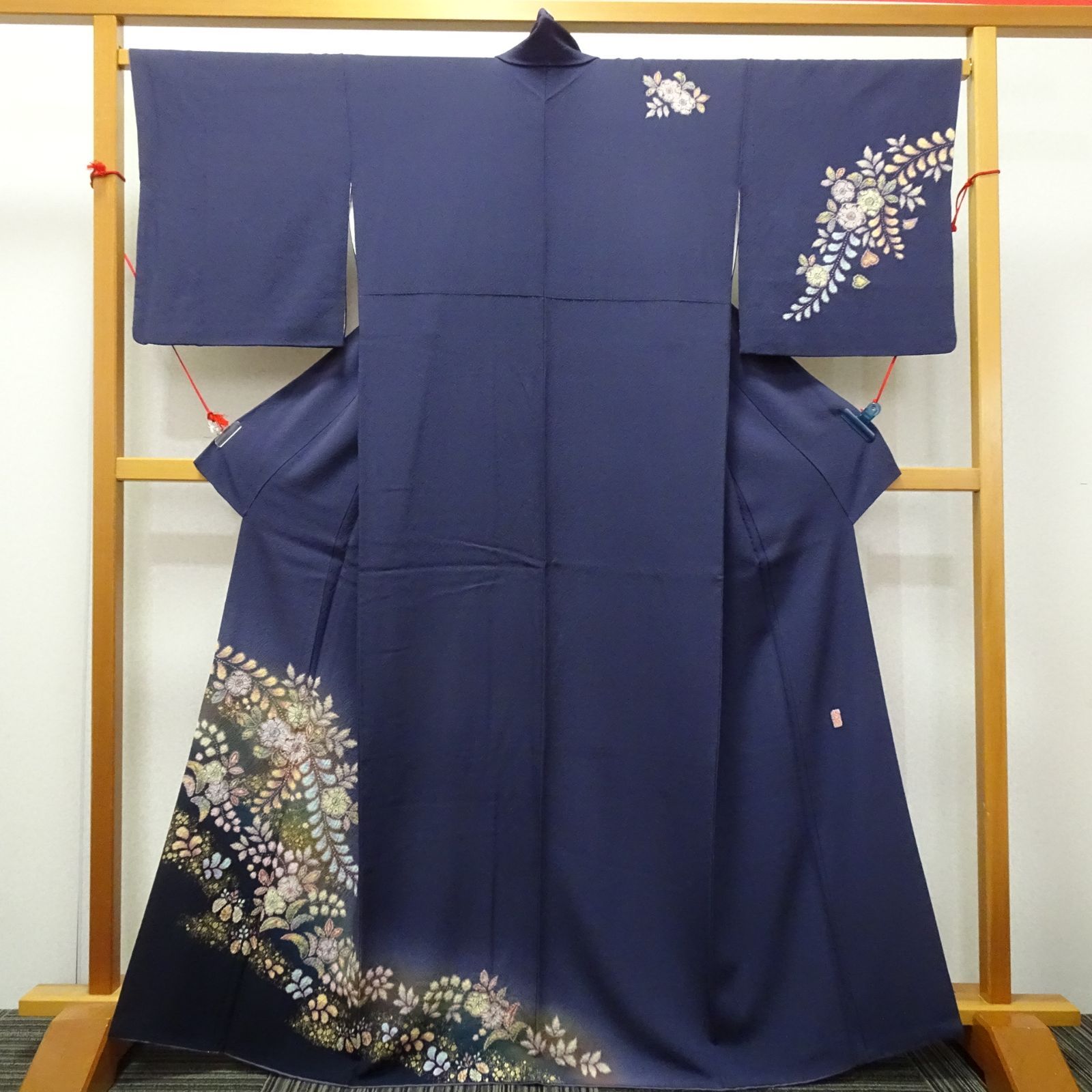 翠山工房 セット 辻ケ花 辻ヶ花 袋帯 紺 黒　辻が花 訪問着 地紋 落款 絞り 楽天市場】着物 振袖 辻が花 翠山工房 桐屋謹製 翠山落款入り 金