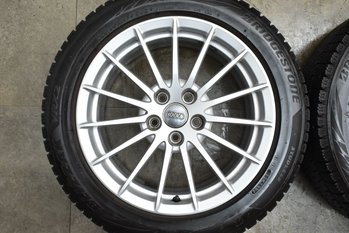 程度良好 アウディ 8W型 A5 純正 17in 7.5J 29 PCD112 ブリヂストン ブリザックVRX2 225 50R17 品番 8W0601025AE A4流用