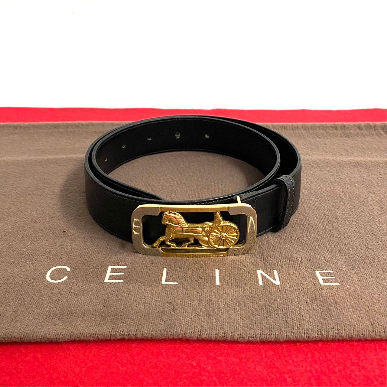 オールドセリーヌ/黒/レザーベルト/ゴールドバックル セリーヌ ベルト