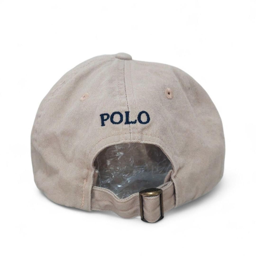 【極美品】POLO RALPHLAURENキャップ帽子ベージュポニー刺繍ネイビー 美品 POLO RALPH LAUREN ポロ ラルフローレン キャップ 帽子