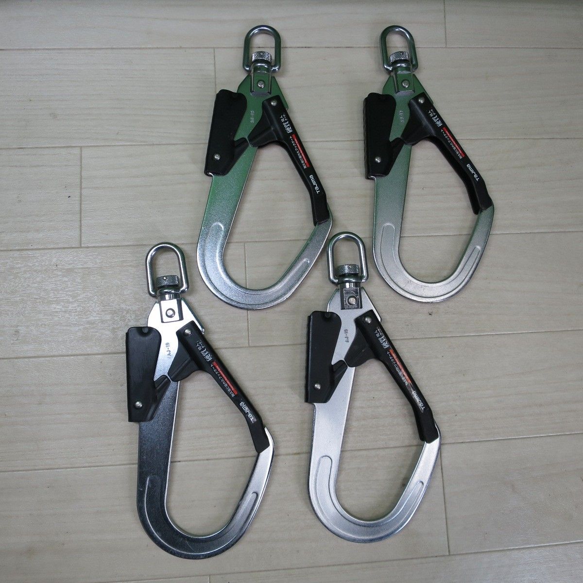 4点 キレイ タジマ 安全帯 フック ゲート AJ-19 硬質 焼入 ゲート 1本つり Tajima