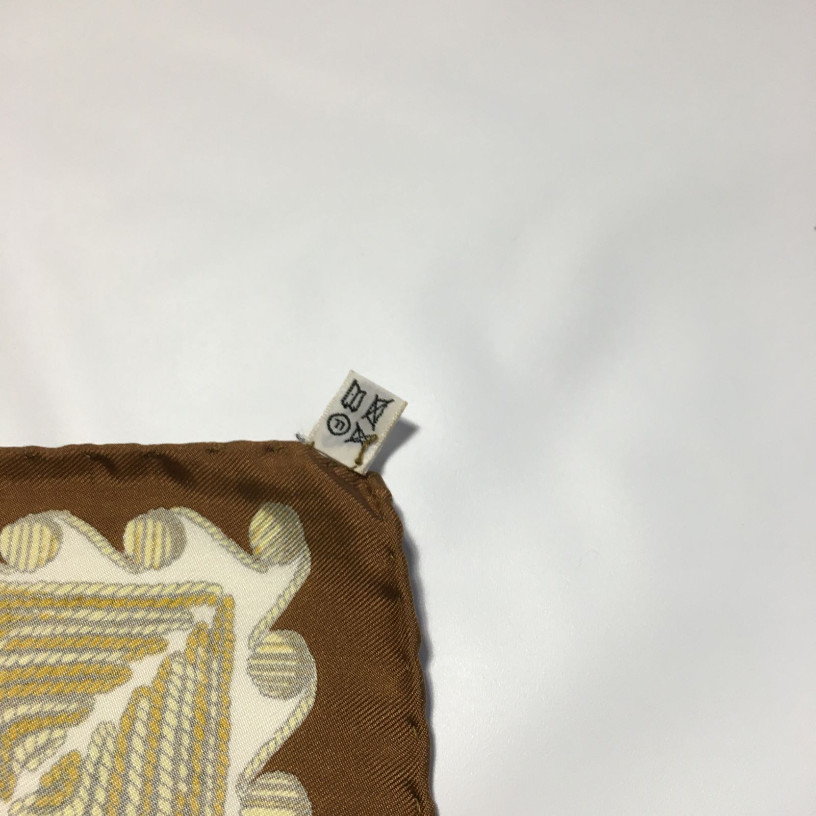 2507-90｜エルメス カレ 90 スカーフ シルク ブラウン タグあり 