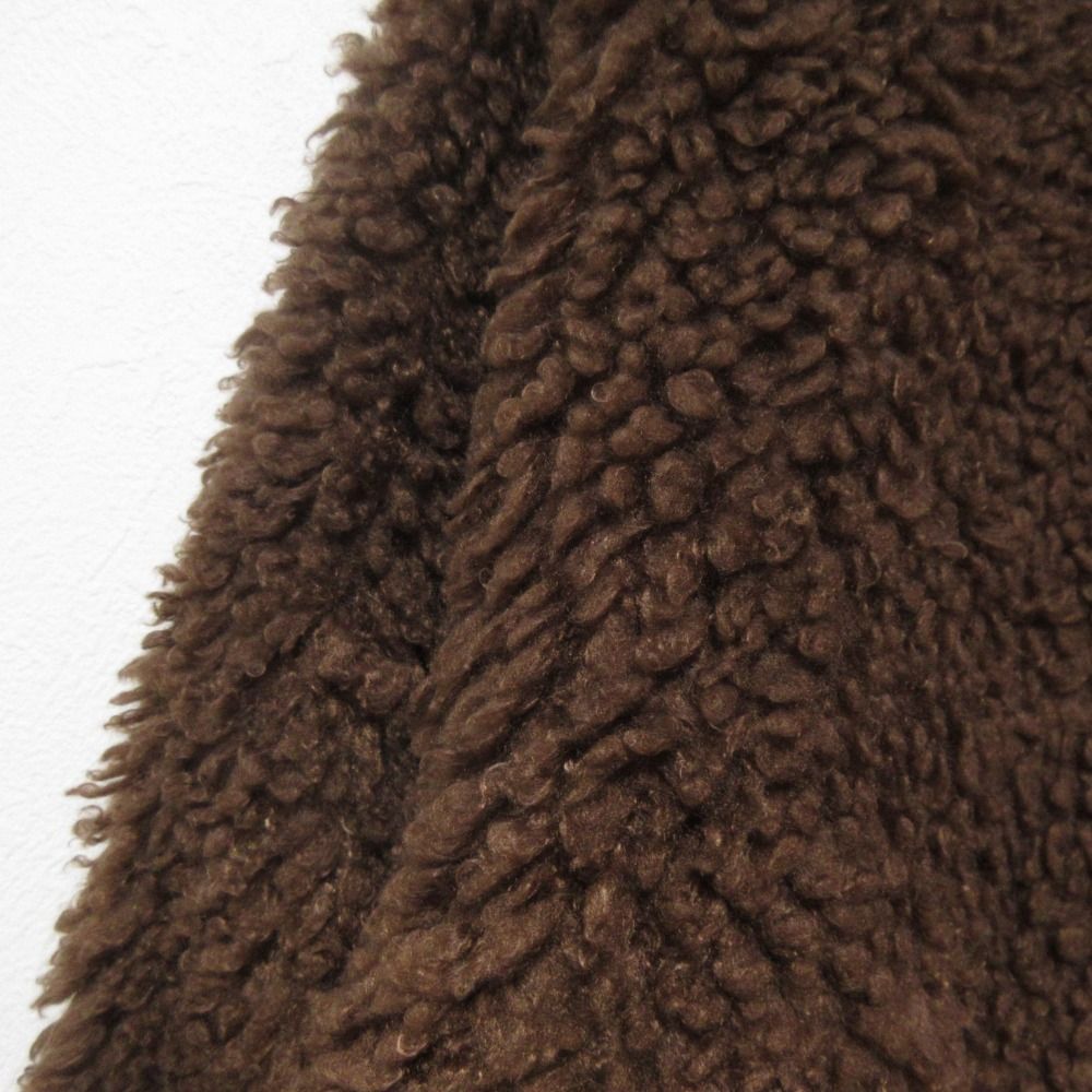 美品 22AW yori ヨリ プードルボアジャケット ノーカラージャケット YR2225-101AW-2 サイズ38 ブラウン レディース 古着 中古 USED 美品 22AW yori ヨリ プードルボアジャケット ノーカラージャケット