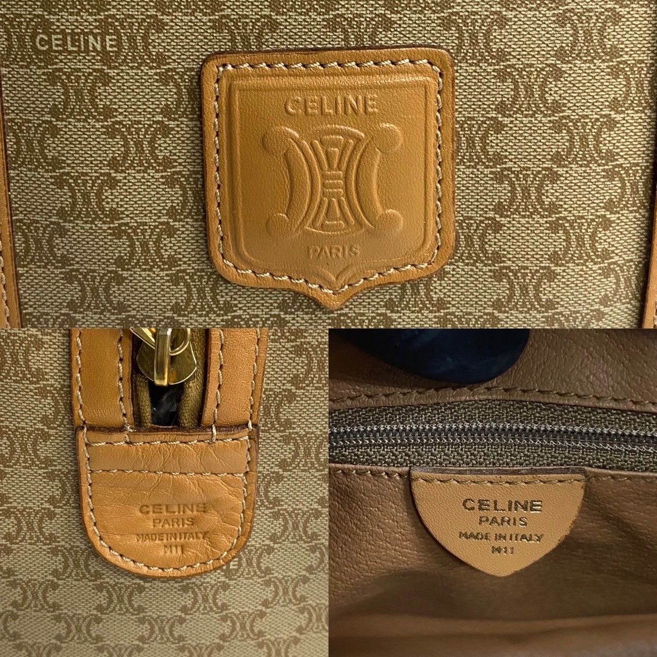 ほぼ未使用 CELINE セリーヌ ヴィンテージ マカダム ブラゾン