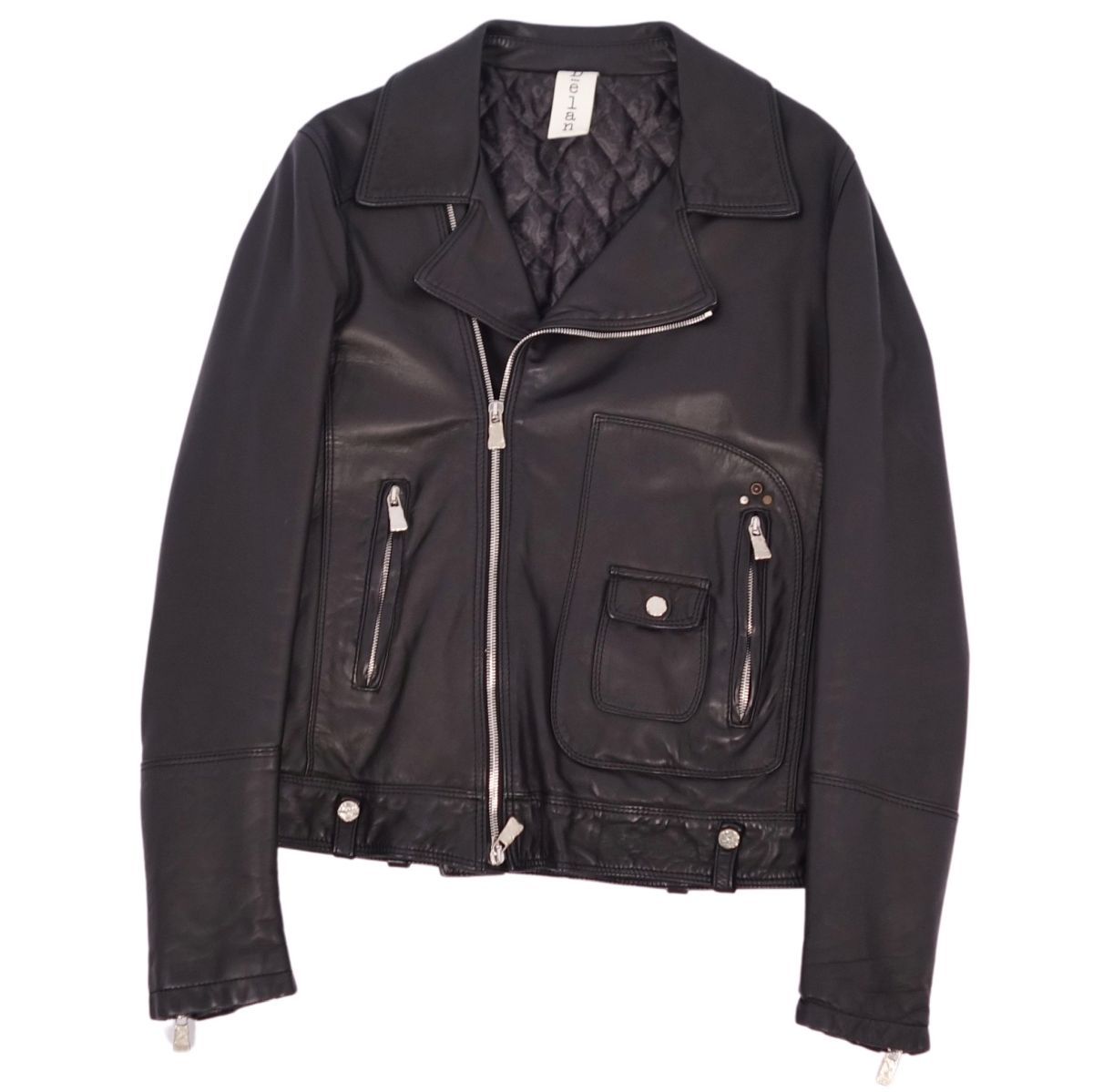 DELAN デラン レザージャケット 48 ブラック 黒 ブルゾン