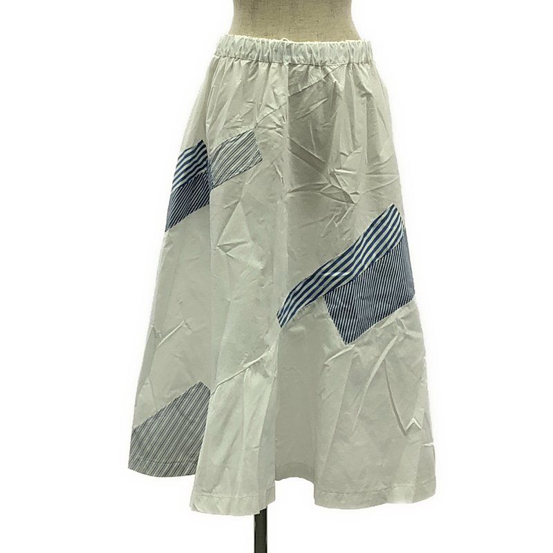 COMME des GARCONS COMME des GARCONS | コムコム | 製品洗い ストライプ イージースカート | M | ホワイト|ライトブルー | レディース