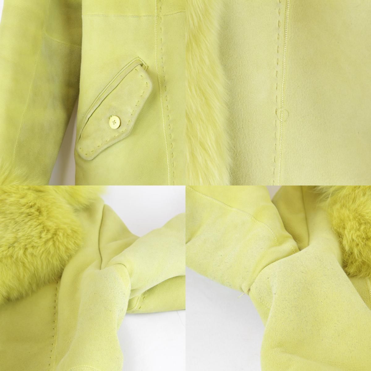 LOUIS FERAUD ルイフェロー フォックスファーコート　毛皮 USED』Louis Feraud ルイフェロー ラムスキンコート イエロー