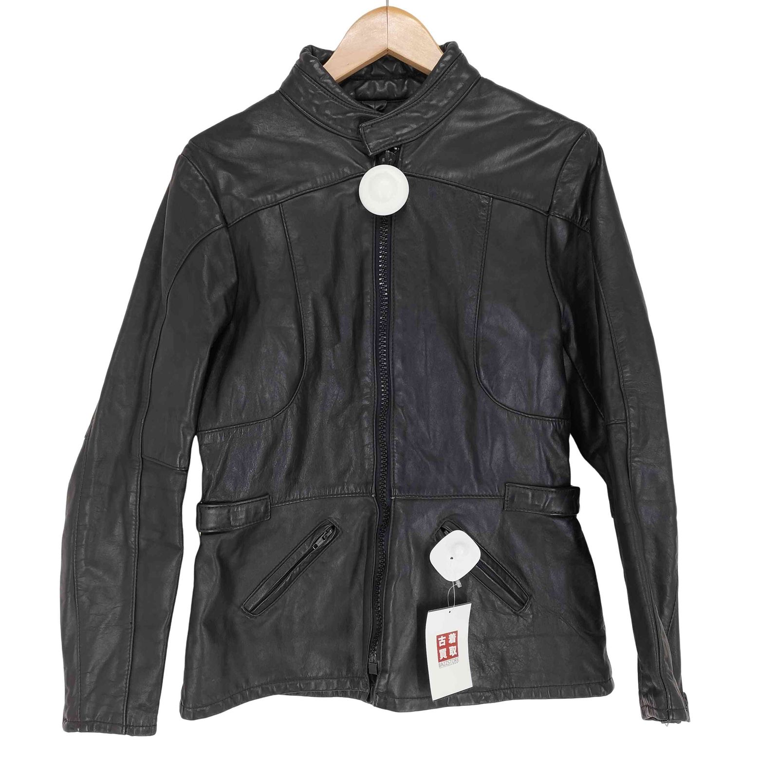 ユーズドフルギ USED古着 {{falcon drospo manufacturer}} 80s~ スタンドカラーレザージャケット harley davidsonワッペン メンズ 表記無 