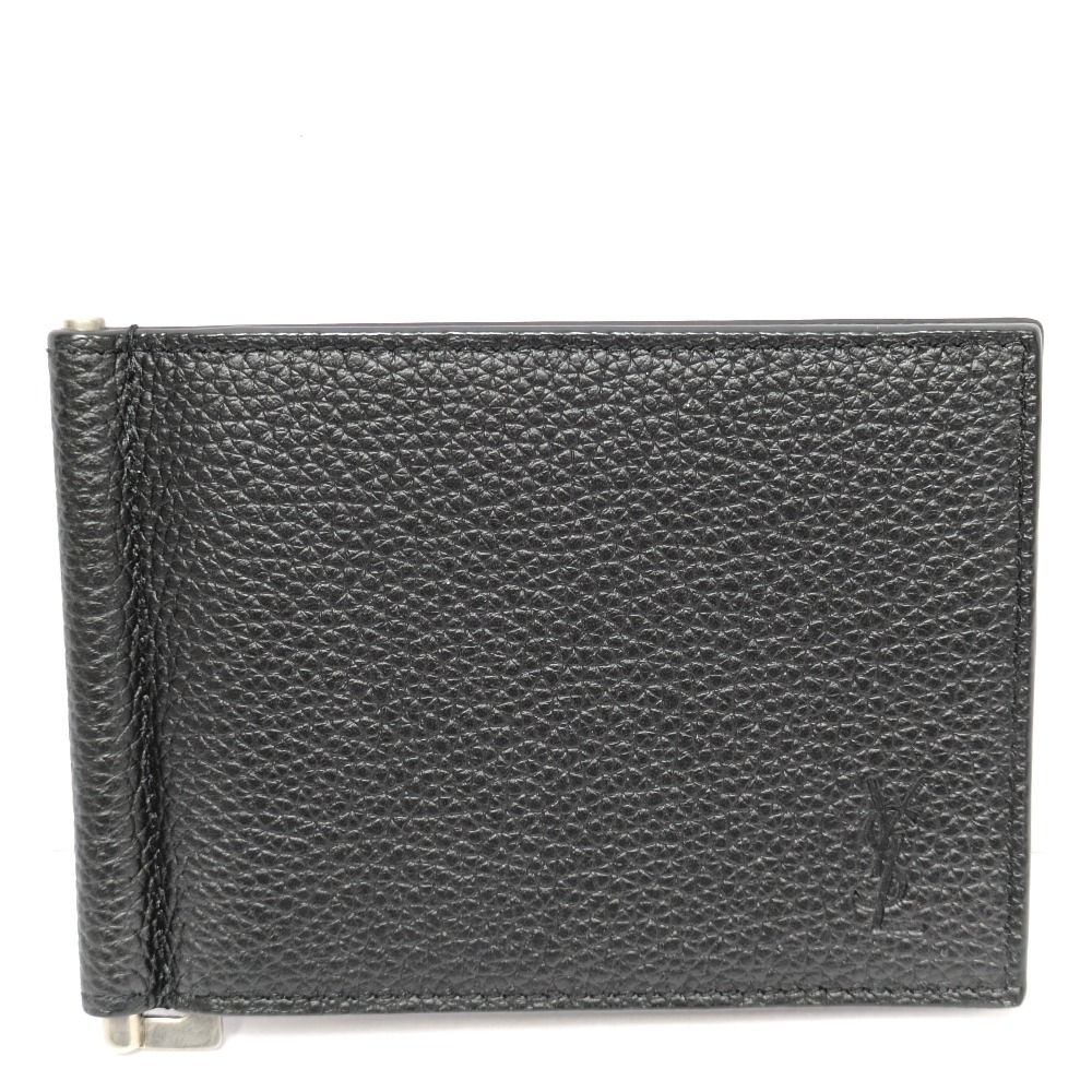 Dz800561 サンローラン マネークリップ 二つ折り財布 ブラック メンズ  