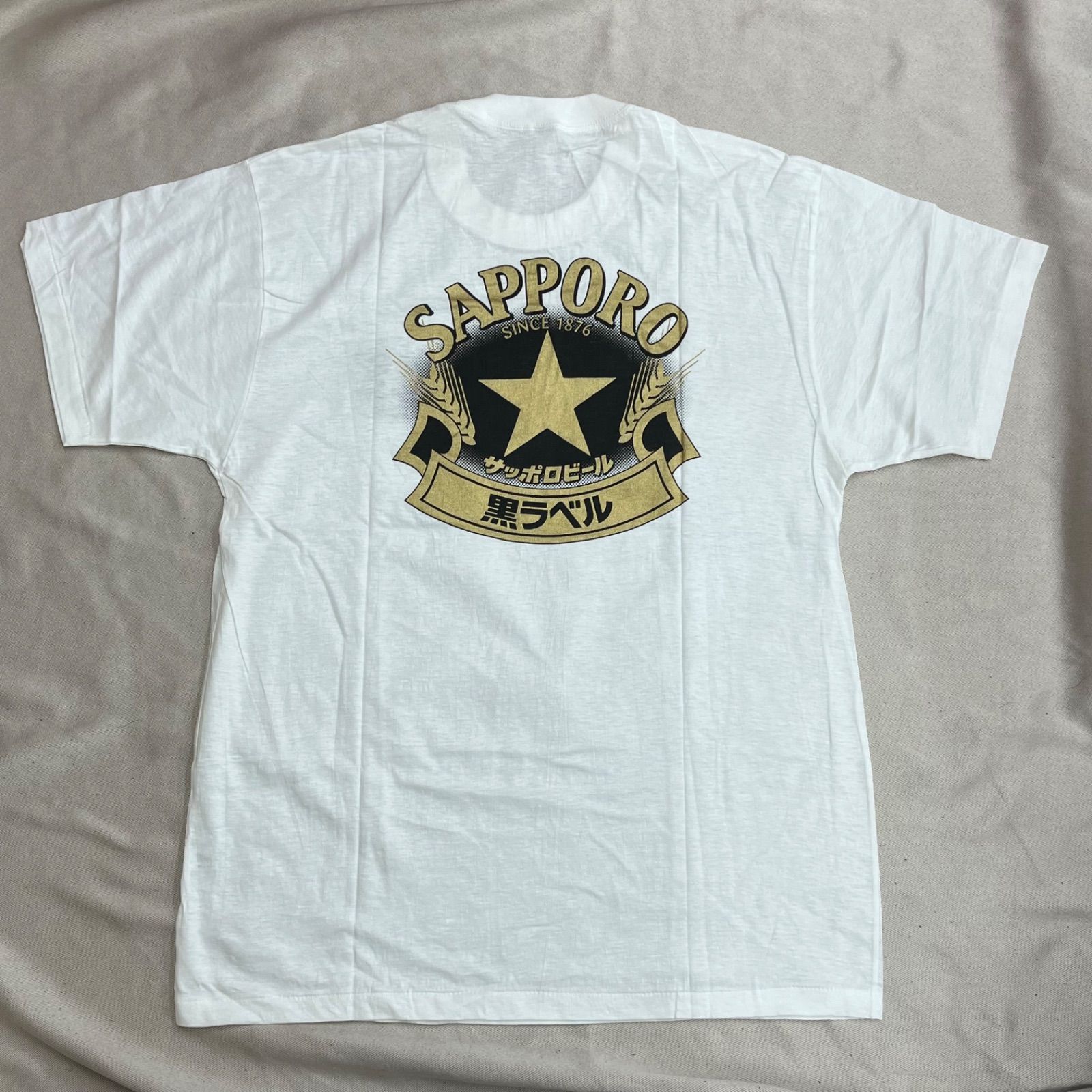 未使用】90s サッポロ 黒ラベル Tシャツ シングルステッチ L ビール お