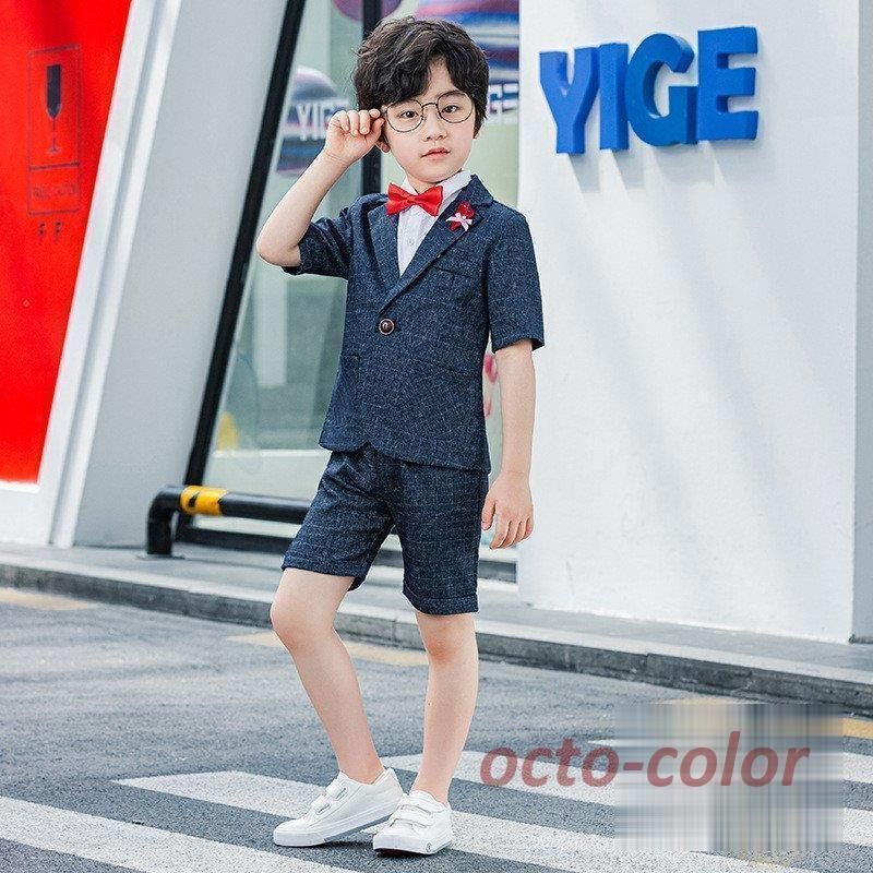 3点セット キッズ 男の子 半袖スーツ フォーマル 子供服 上下セット