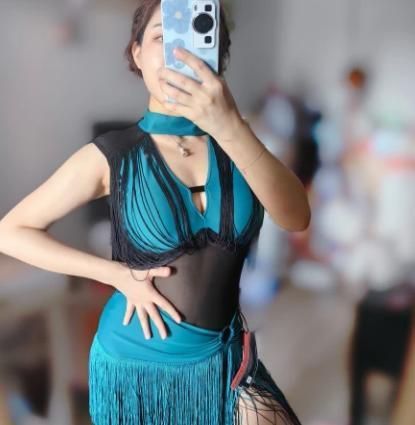 ラテンダンス フリンジ アクセサリー付 社交ダンス衣装 オーダーメイド