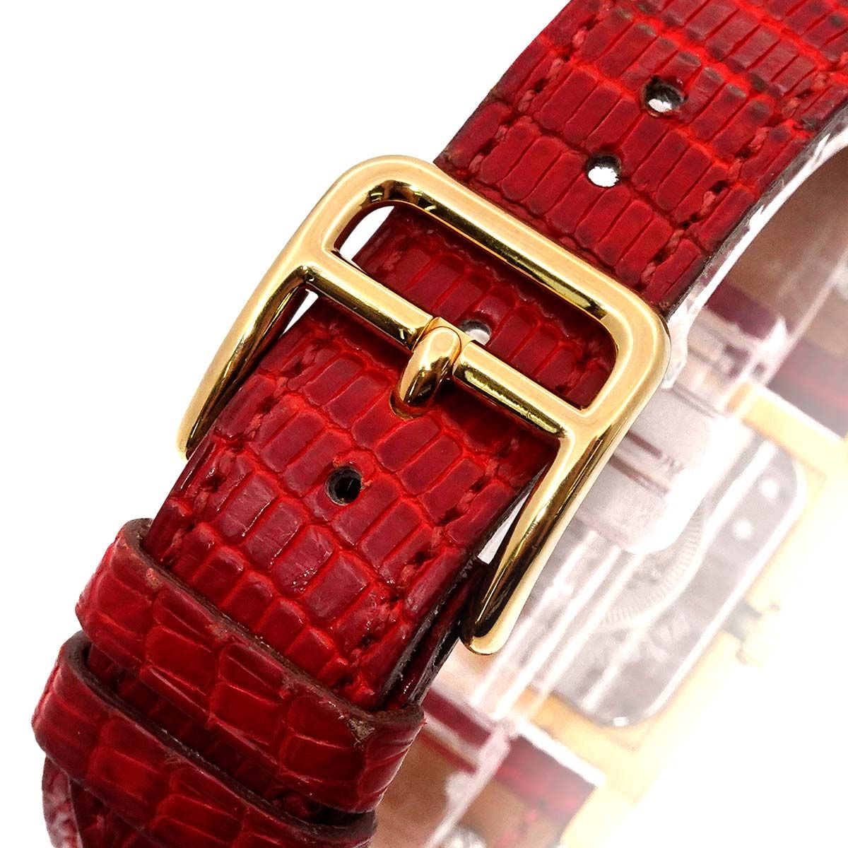 ☆美品☆ HERMES エルメスドメールレッドレザー腕時計