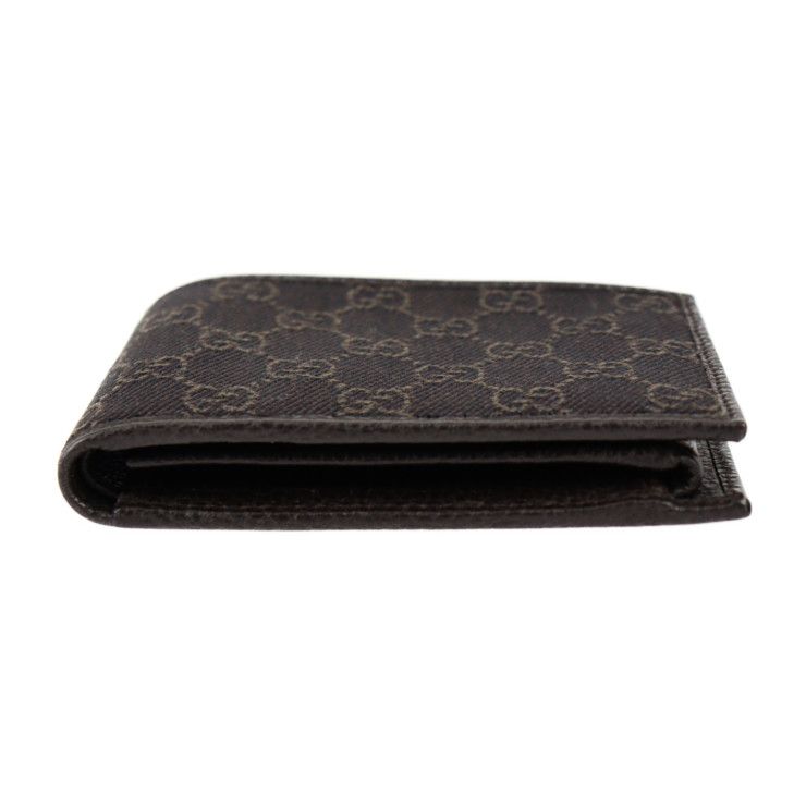 GUCCI ダークブラウン 二つ折り財布 GUCCI グッチ 二つ折り財布 217044 GGキャンバス レザー ダーク