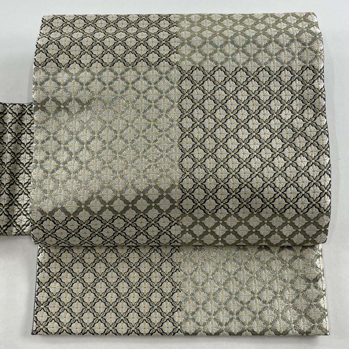 夏帯 羅のエレガントな袋帯 美品 夏帯 袋帯 羅 正絹 昼夜帯