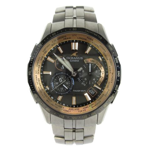 カシオ CASIO OCEANUS マンタ 腕時計 電波ソーラー OCW-S1400B-1AJF ブラック ゴールド系